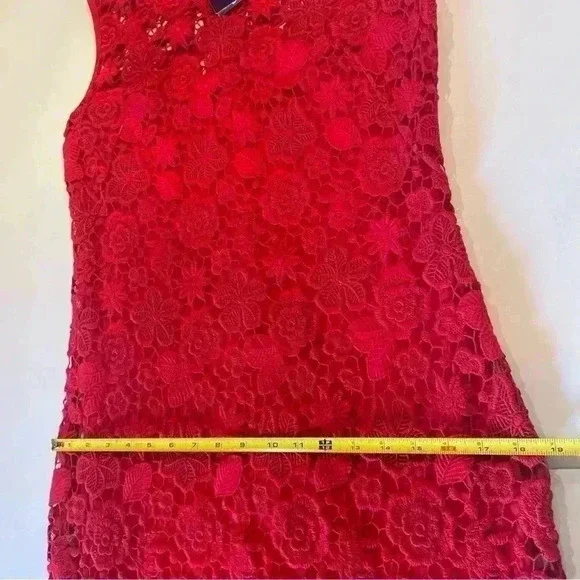 Ralph Lauren Collection Purple Label Embroidered Lace Red Midi Dress 10 M $2990